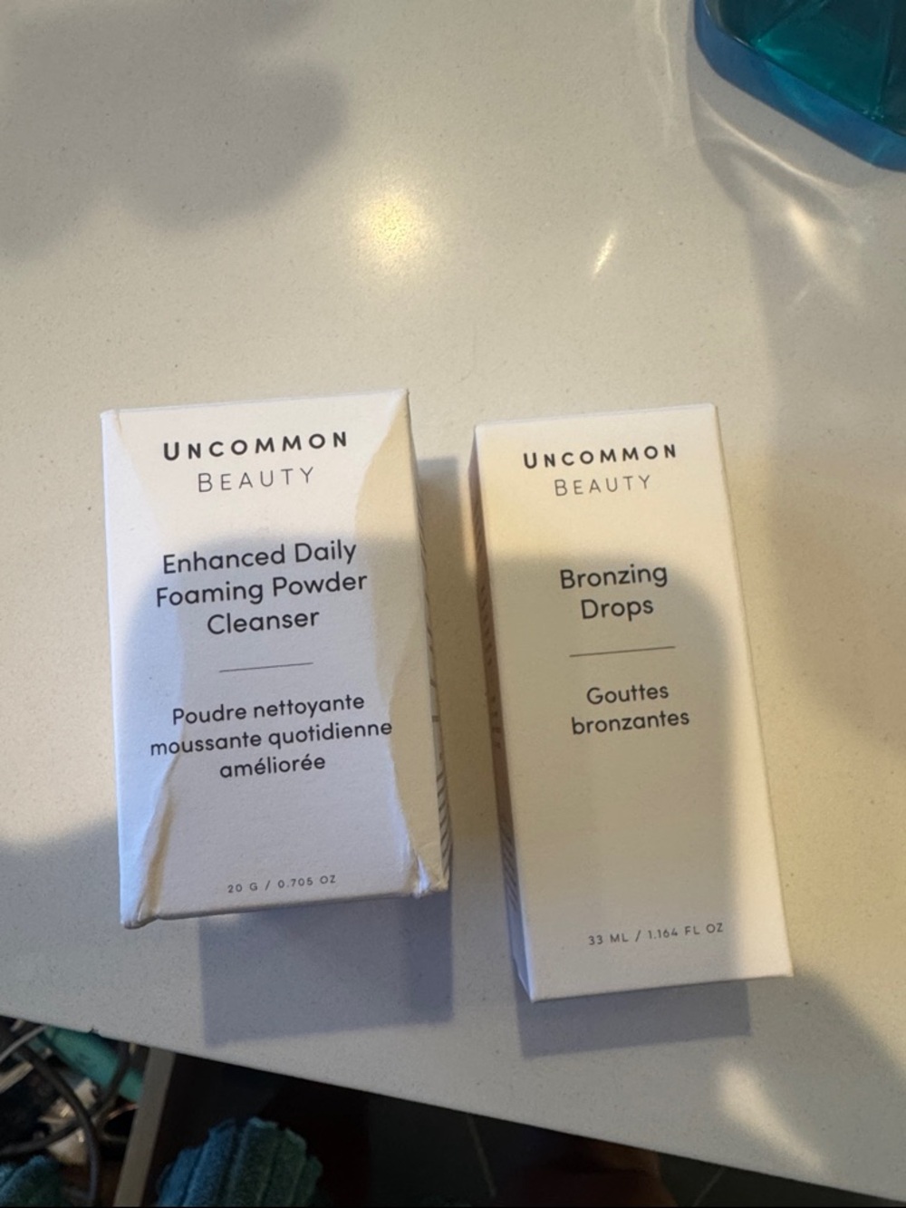 Uncommon Beauty Enhanced Daily Foaming Powder Cleanser & Bronzing Drops - White
